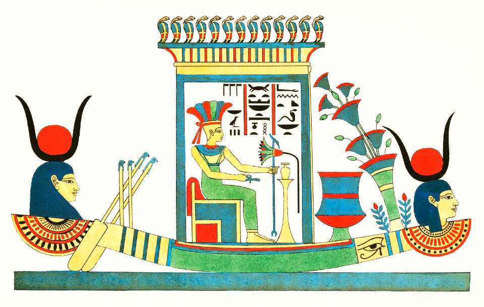 Anuket illustration from Pantheon Egyptien (1823-1825) by Leon Jean Joseph Dubois (1780-1846).