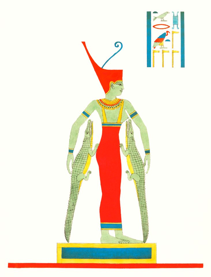 Wadjet illustration from Pantheon Egyptien (1823-1825) by Leon Jean Joseph Dubois (1780-1846).