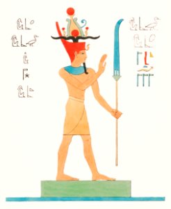 Geb illustration from Pantheon Egyptien (1823-1825) by Leon Jean Joseph Dubois (1780-1846).. Free illustration for personal and commercial use.