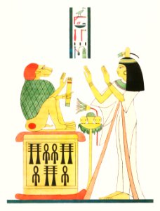 Cynocephalus, emblem of Thoth illustration from Pantheon Egyptien (1823-1825) by Leon Jean Joseph Dubois (1780-1846).. Free illustration for personal and commercial use.