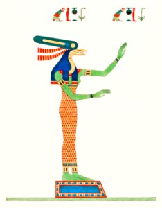 Wadjet illustration from Pantheon Egyptien (1823-1825) by Leon Jean Joseph Dubois (1780-1846).. Free illustration for personal and commercial use.