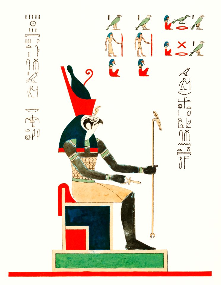 Horus illustration from Pantheon Egyptien (1823-1825) by Leon Jean Joseph Dubois (1780-1846).