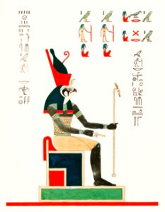 Horus illustration from Pantheon Egyptien (1823-1825) by Leon Jean Joseph Dubois (1780-1846).. Free illustration for personal and commercial use.