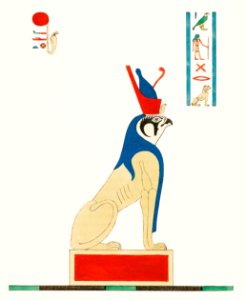 Horus illustration from Pantheon Egyptien (1823-1825) by Leon Jean Joseph Dubois (1780-1846).. Free illustration for personal and commercial use.