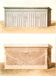 Sarcophagus of Menkaure and Ai from Histoire de l'art égyptien (1878) by Émile Prisse d'Avennes.. Free illustration for personal and commercial use.