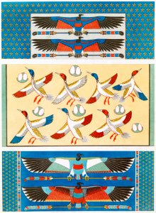 Ceiling Ornamentation (Memphis & Thebes) from Histoire de l'art égyptien (1878) by Émile Prisse d'Avennes.. Free illustration for personal and commercial use.