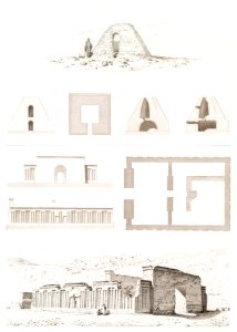 Theban Necropolis : Tombs of Valley of El Assacif from Histoire de l'art égyptien (1878) by Émile Prisse d'Avennes.