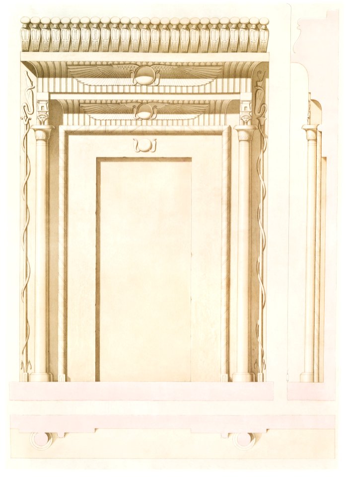 Decoration of Niche de l'eimisi from Histoire de l'art égyptien (1878) by Émile Prisse d'Avennes.