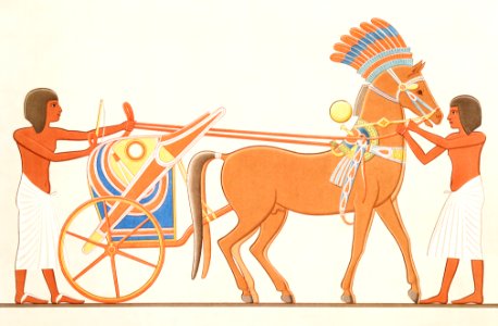 Princely chariot from Histoire de l'art égyptien (1878) by Émile Prisse d'Avennes.. Free illustration for personal and commercial use.