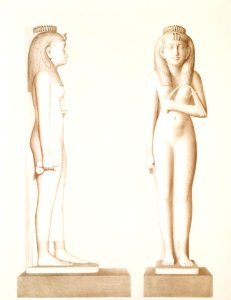 Statue of Queen Amenirdis from Histoire de l'art égyptien (1878) by Émile Prisse d'Avennes.