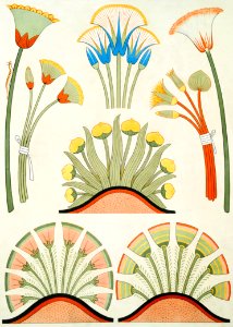 Plants & Flowers from Histoire de l'art égyptien (1878) by Émile Prisse d'Avennes.. Free illustration for personal and commercial use.