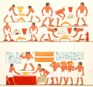Rothennou gold founders worker from Histoire de l'art égyptien (1878) by Émile Prisse d'Avennes.