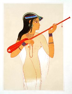 Mandore player from Histoire de l'art égyptien (1878) by Émile Prisse d'Avennes.