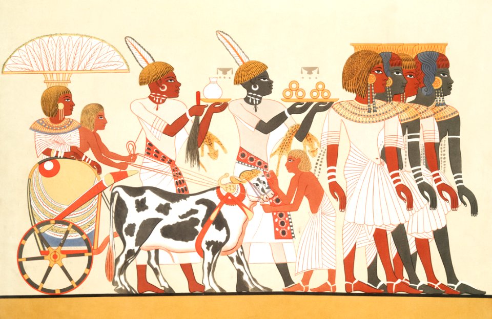 Ethiopian princess arrival Thebes from Histoire de l'art égyptien (1878) by Émile Prisse d'Avennes.