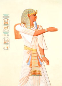 Portrait of Pharaoh Merneptah-Hotéphimat from Histoire de l'art égyptien (1878) by Émile Prisse d'Avennes.. Free illustration for personal and commercial use.