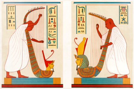 Bards of Ramses III from Histoire de l'art égyptien (1878) by Émile Prisse d'Avennes.. Free illustration for personal and commercial use.