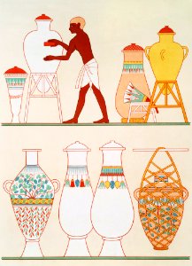 Vases in opaque glass from Histoire de l'art égyptien (1878) by Émile Prisse d'Avennes.