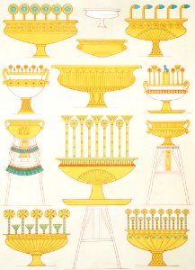 Crater vases from Histoire de l'art égyptien (1878) by Émile Prisse d'Avennes.. Free illustration for personal and commercial use.