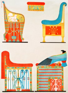 Seats from Histoire de l'art égyptien (1878) by Émile Prisse d'Avennes.