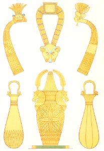 Rithons and other vases from Histoire de l'art égyptien (1878) by Émile Prisse d'Avennes.