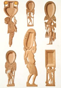 Boxes and utensils from Histoire de l'art égyptien (1878) by Émile Prisse d'Avennes.