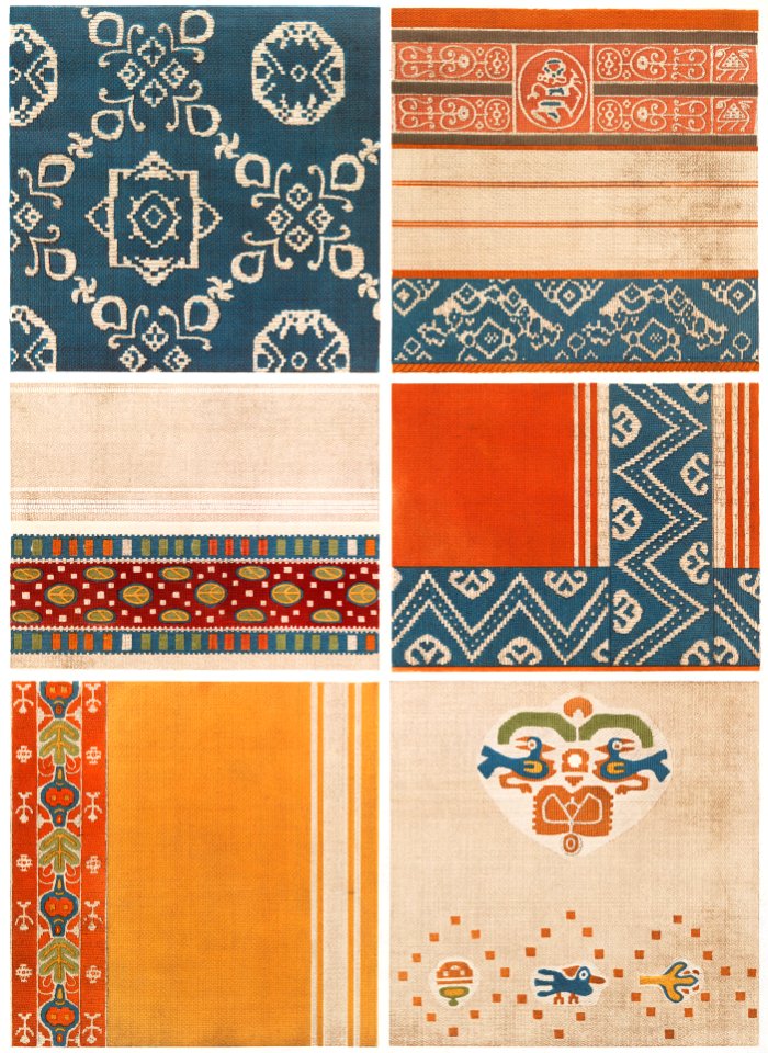 Fabrics and embroidery from Histoire de l'art égyptien (1878) by Émile Prisse d'Avennes.