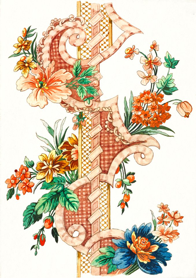 Vertical Decorative Floral Band (1773) by Giacomo Cavenezia.