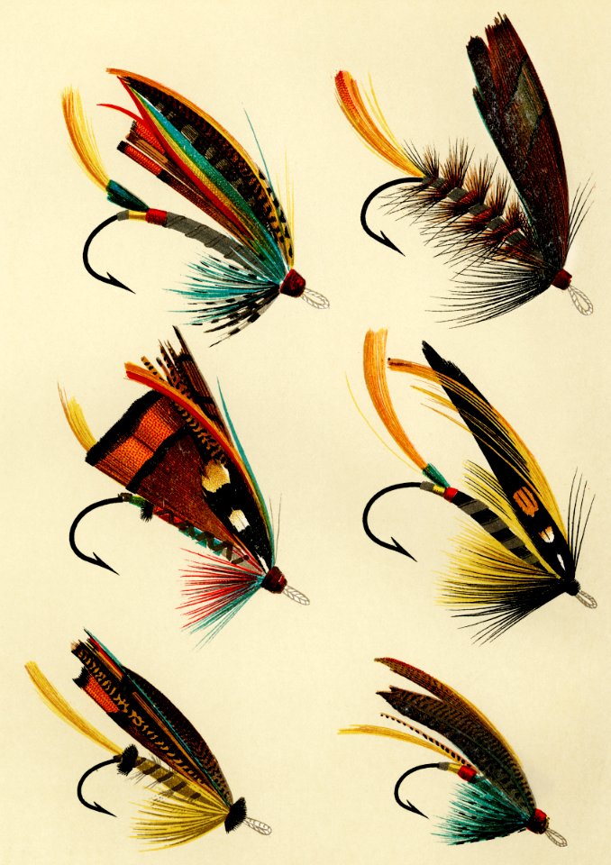 Salmon Flies from Favorite Flies and Their Histories by Mary Orvis Marbury. Digitally enhanced from our own original 1892 Edition.