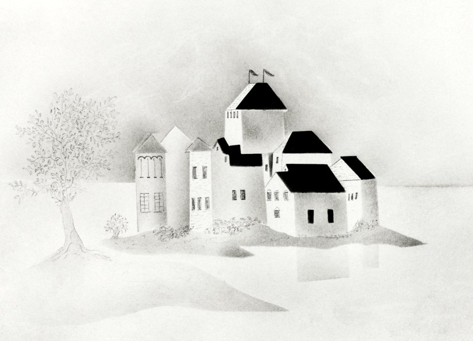 Chillon Castle by Mary Altha Nims (1817–1907).. Free illustration for personal and commercial use.