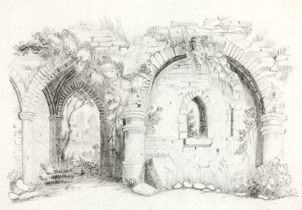 Ruins by Mary Altha Nims (1817–1907).. Free illustration for personal and commercial use.