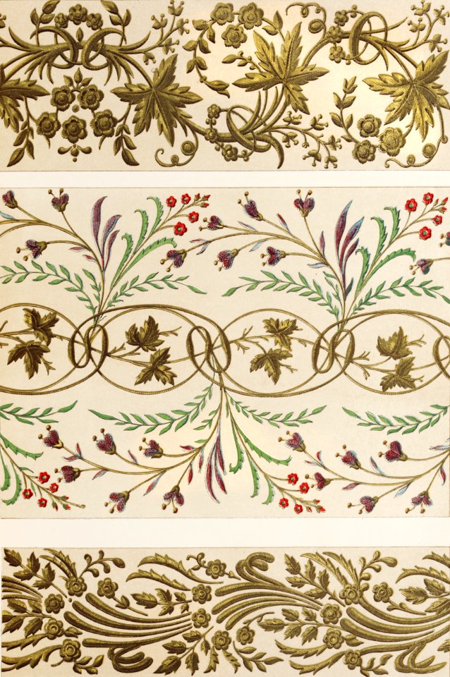 Specimens of Turkish embroidery from the Industrial arts of the Nineteenth Century (1851-1853) by Sir Matthew Digby wyatt (1820-1877).
