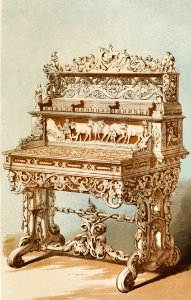 White-wood cabinet by Michel L. Wettli of Berne from the Industrial arts of the Nineteenth Century (1851-1853) by Sir Matthew Digby wyatt (1820-1877).