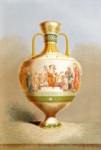 Vase la gloire from the royal manufactory at Sévres from the Industrial arts of the Nineteenth Century (1851-1853) by Sir Matthew Digby wyatt (1820-1877).. Free illustration for personal and commercial use.