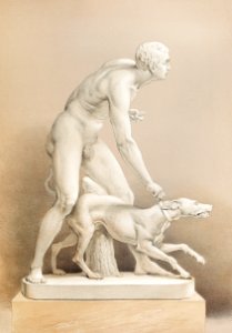 The hunter a statue in marble by John Gibson from the Industrial arts of the Nineteenth Century (1851-1853) by Sir Matthew Digby wyatt (1820-1877).. Free illustration for personal and commercial use.