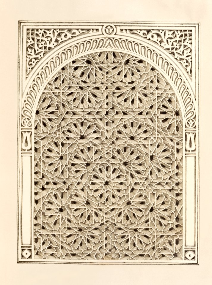 Window ornament from the Industrial arts of the Nineteenth Century (1851-1853) by Sir Matthew Digby wyatt (1820-1877).