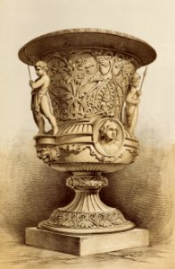 Vase in terra cotta from the Industrial arts of the Nineteenth Century (1851-1853) by Sir Matthew Digby wyatt (1820-1877).. Free illustration for personal and commercial use.