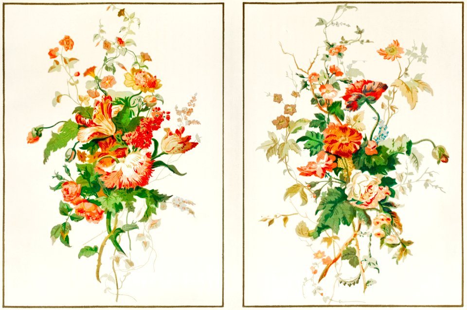 Paper hangings from the Industrial arts of the Nineteenth Century (1851-1853) by Sir Matthew Digby wyatt (1820-1877).