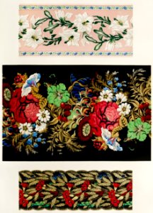 Coventry ribbon and specimens of ribbons from the Industrial arts of the Nineteenth Century (1851-1853) by Sir Matthew Digby wyatt (1820-1877).