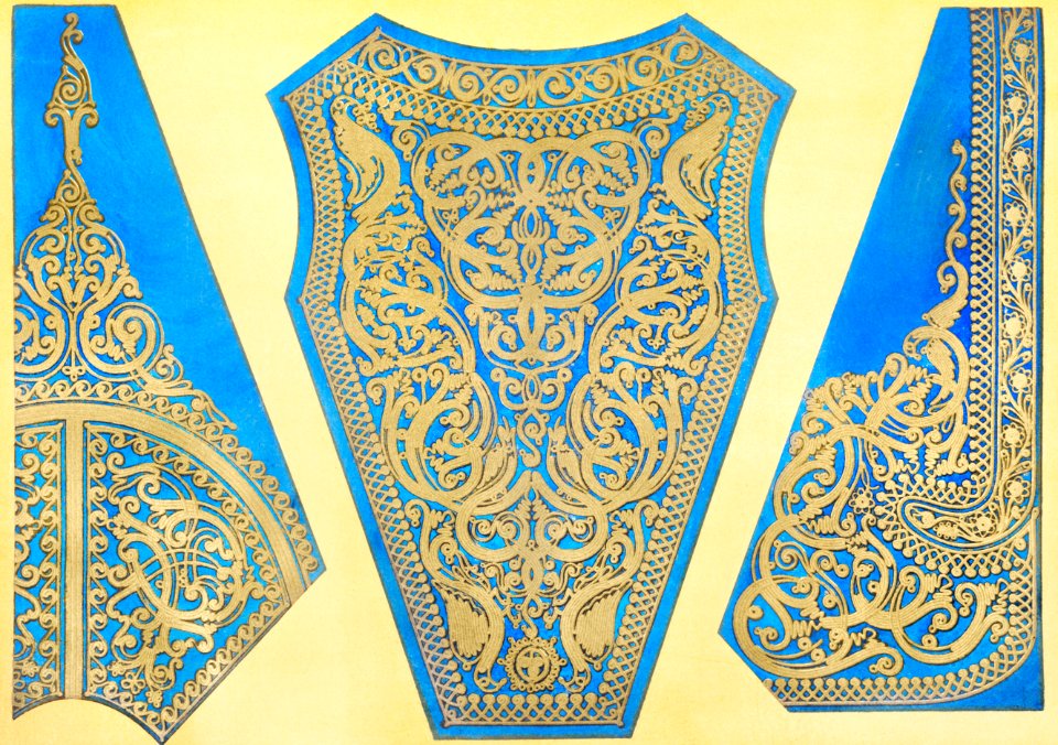 Greek embroidery from the Industrial arts of the Nineteenth Century (1851-1853) by Sir Matthew Digby wyatt (1820-1877).