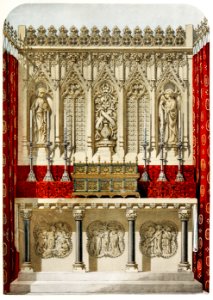 Altar and reredos from the Industrial arts of the Nineteenth Century (1851-1853) by Sir Matthew Digby wyatt (1820-1877).. Free illustration for personal and commercial use.