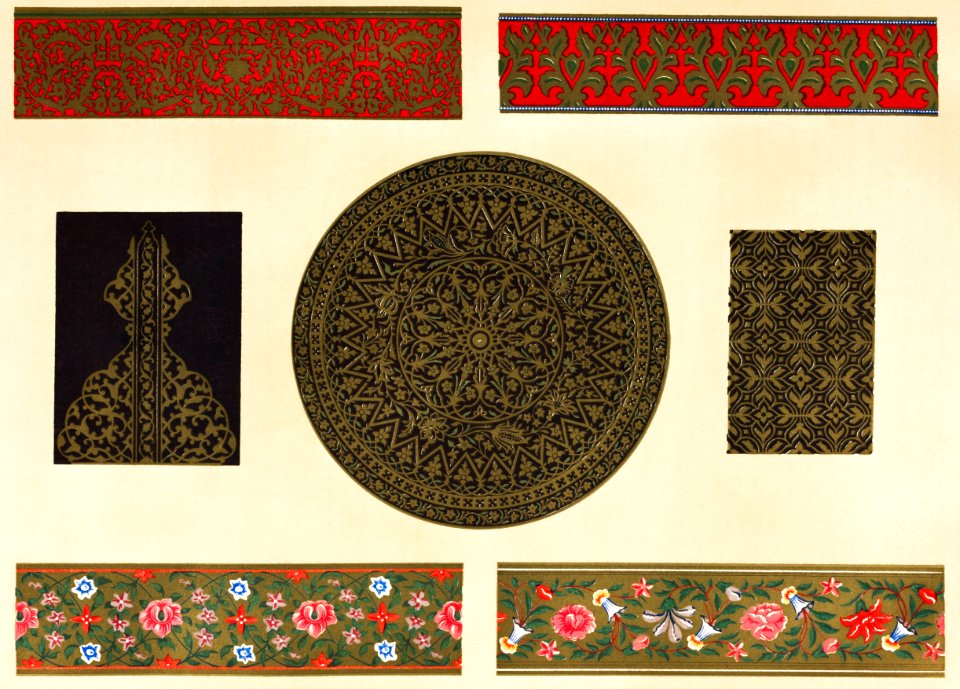 Enrichments from Indian illuminated manuscripts from the Industrial arts of the Nineteenth Century (1851-1853) by Sir Matthew Digby wyatt (1820-1877).