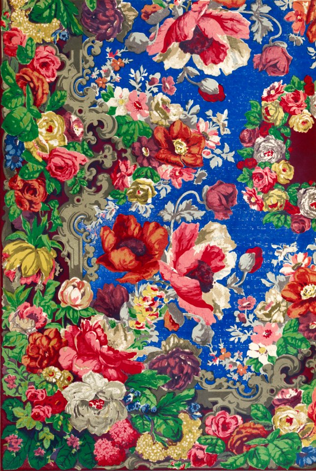 Block printed table cover from the Industrial arts of the Nineteenth Century (1851-1853) by Sir Matthew Digby wyatt (1820-1877).