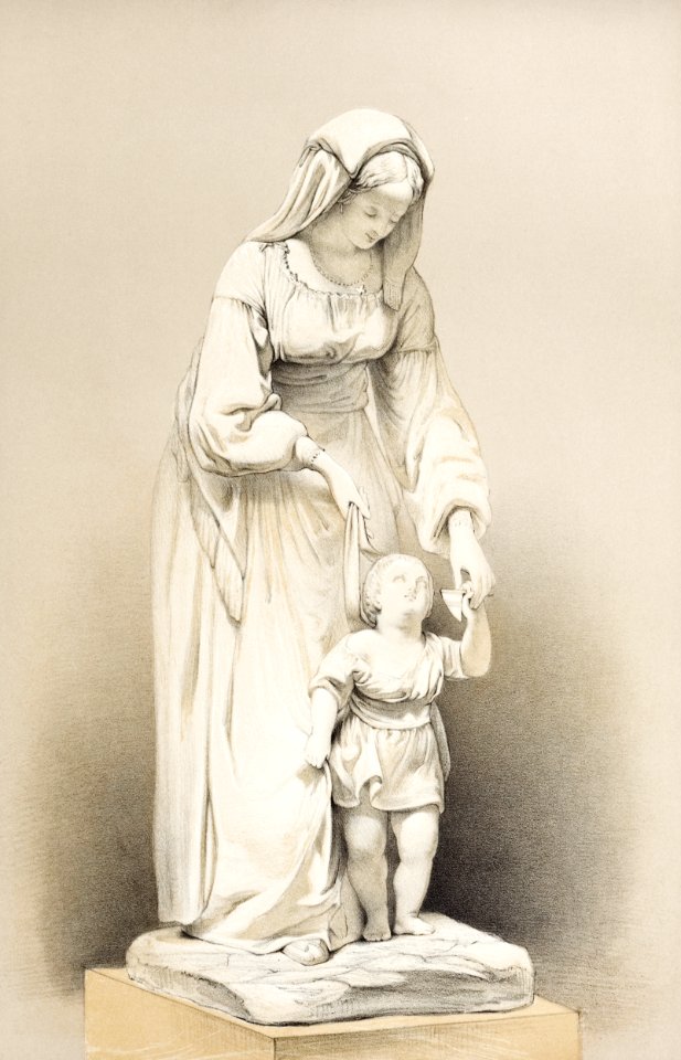 The first step a statue in marble from the Industrial arts of the Nineteenth Century (1851-1853) by Sir Matthew Digby wyatt (1820-1877).