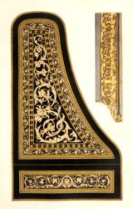 Marqueterie enrichments of a piano-forte from the Industrial arts of the Nineteenth Century (1851-1853) by Sir Matthew Digby wyatt (1820-1877).