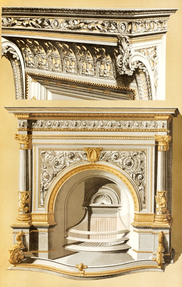 Portions of stoves from the Industrial arts of the Nineteenth Century (1851-1853) by Sir Matthew Digby wyatt (1820-1877).