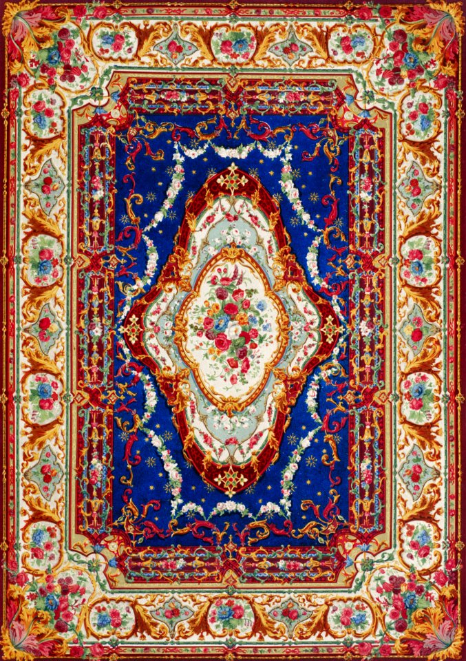 Axminster carpet from the Industrial arts of the Nineteenth Century (1851-1853) by Sir Matthew Digby wyatt (1820-1877).