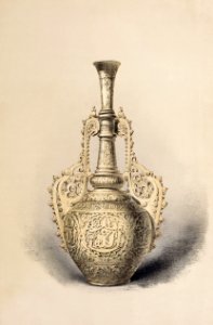 Vase in white china from the Industrial arts of the Nineteenth Century (1851-1853) by Sir Matthew Digby wyatt (1820-1877).. Free illustration for personal and commercial use.