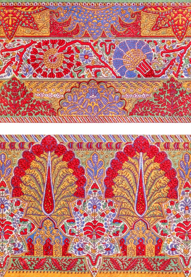 Portions of shawls from the Industrial arts of the Nineteenth Century (1851-1853) by Sir Matthew Digby wyatt (1820-1877).