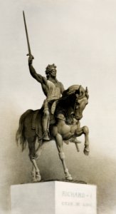 Richard the Lionheart , an equestrian statue by the baron Marochetti from the Industrial arts of the Nineteenth Century (1851-1853) by Sir Matthew Digby wyatt (1820-1877).. Free illustration for personal and commercial use.