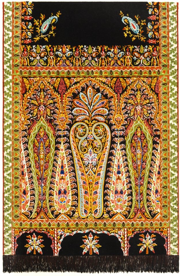 Cashmere scarf end from the Industrial arts of the Nineteenth Century (1851-1853) by Sir Matthew Digby wyatt (1820-1877).